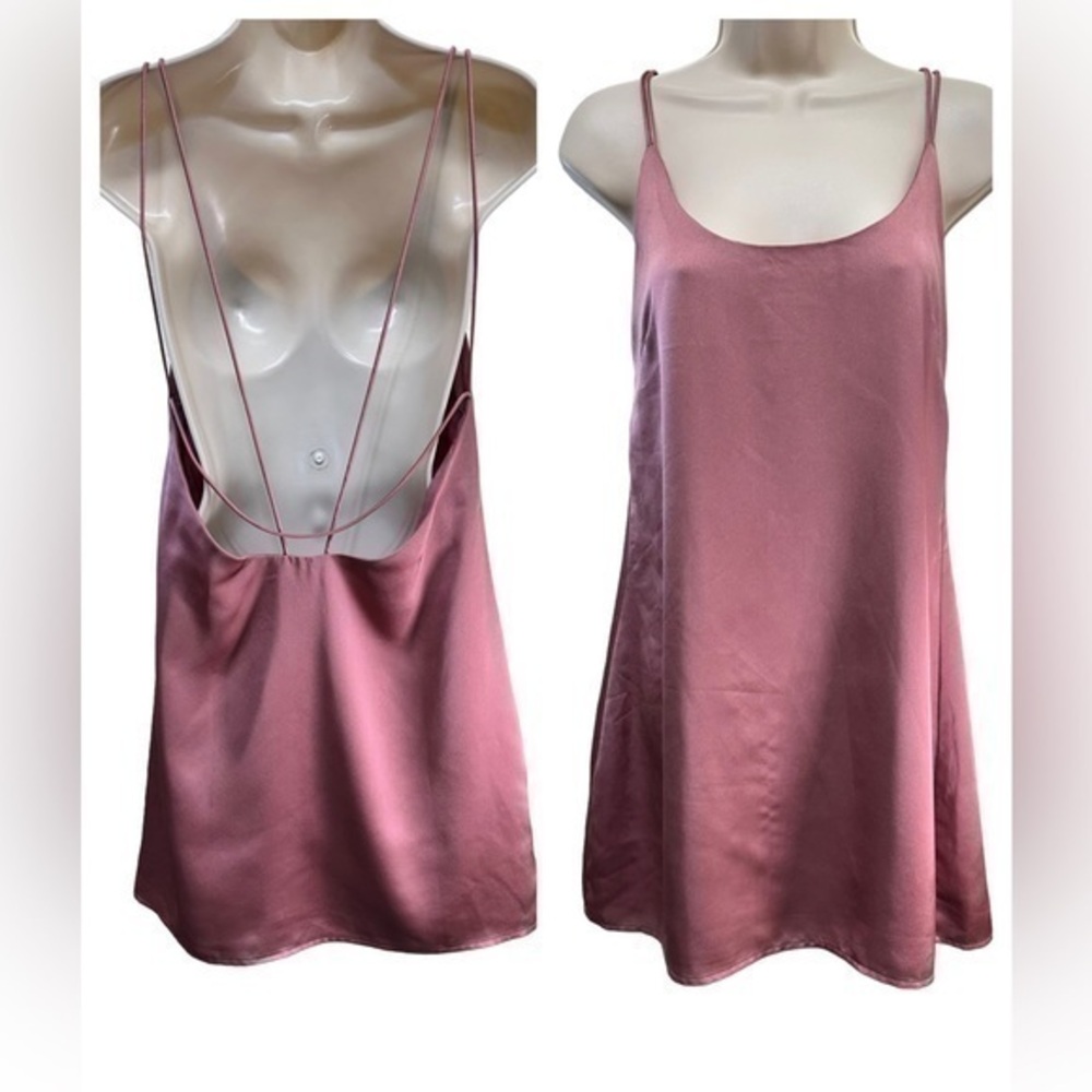 superdown Satin Mauve Pink Slip Mini Dress